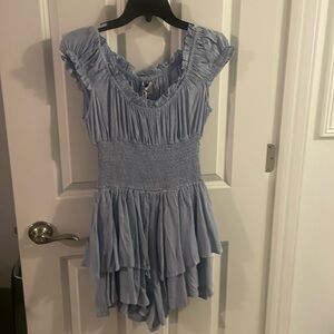 NWT baby blue princess polly romper super cute